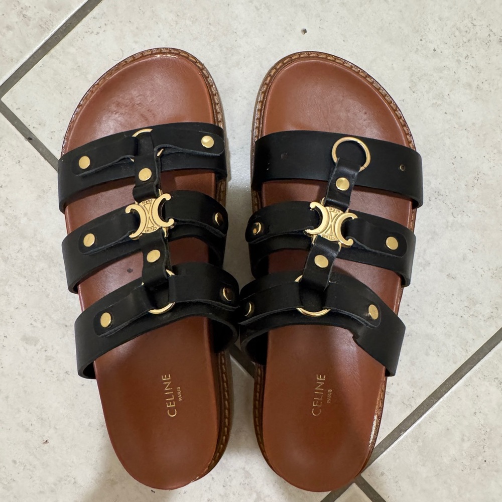 Celine Black and Tan Women's Sandals